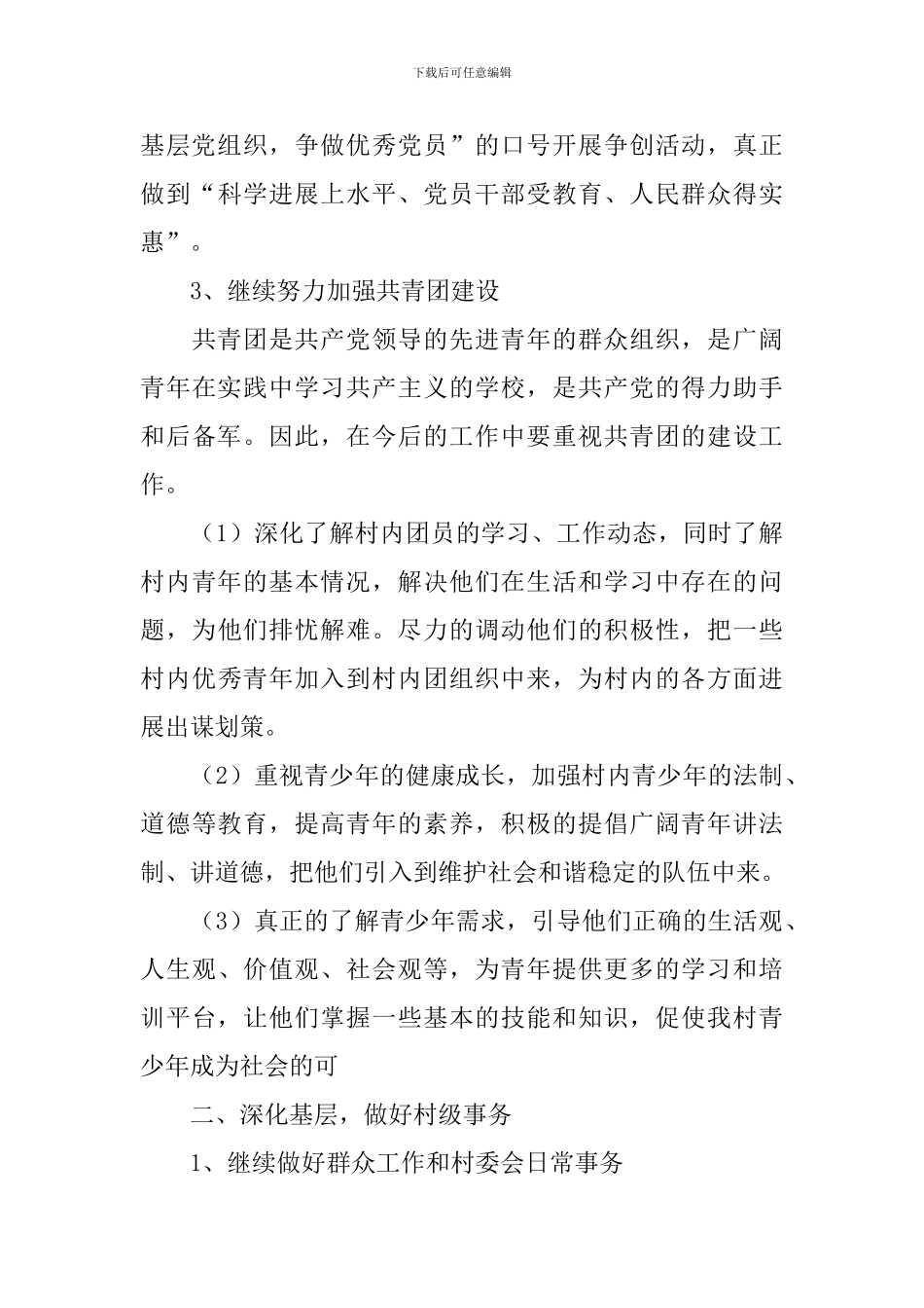 村委会副主任工作计划怎么写_第3页