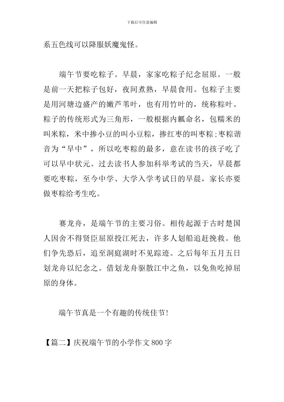 庆祝端午节的小学作文800字_第2页
