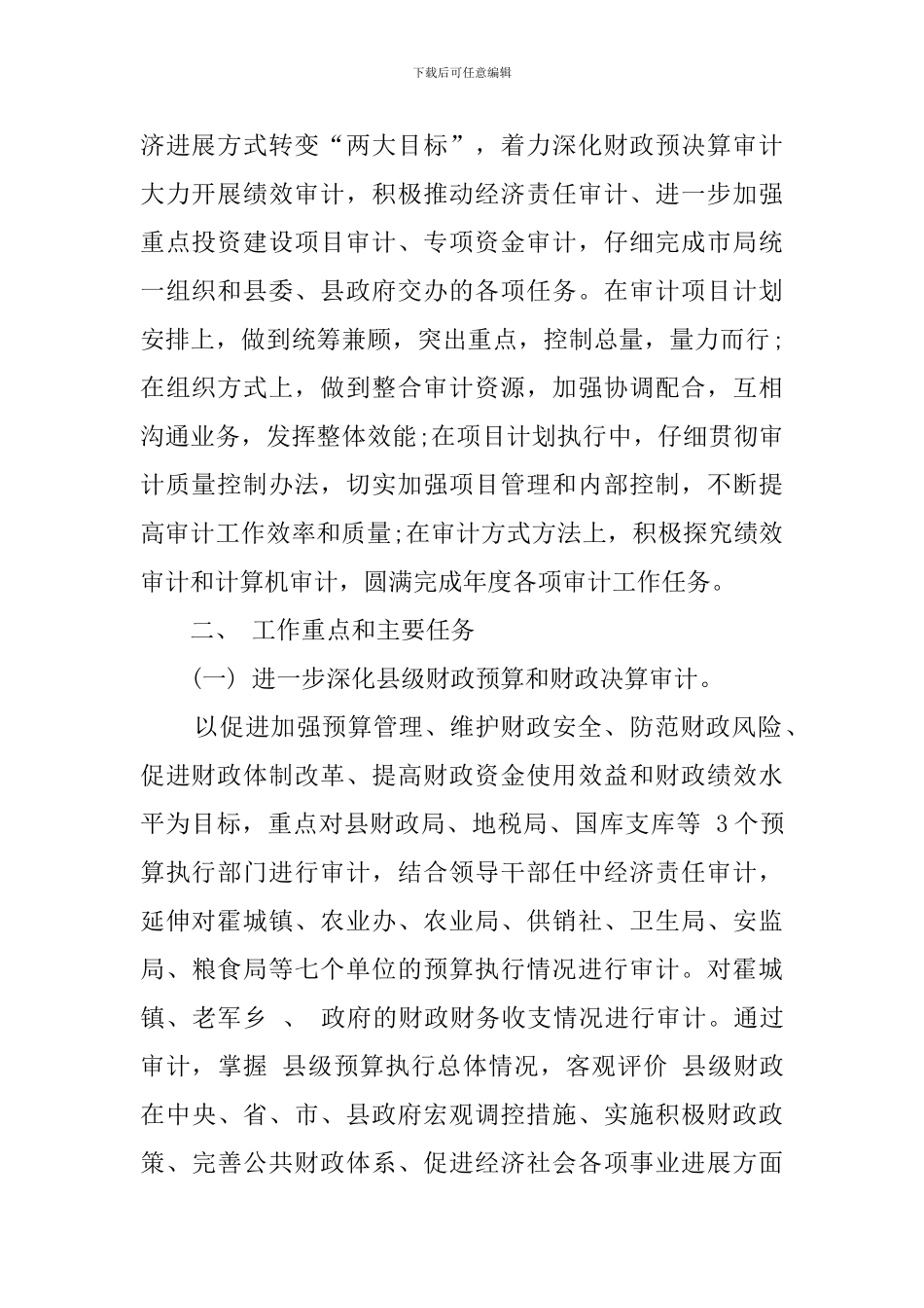 审计的工作计划_第2页