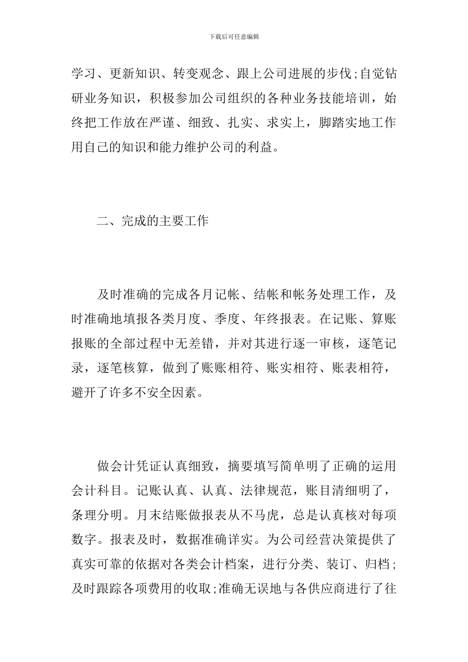 2019年会计个人工作总结_第2页