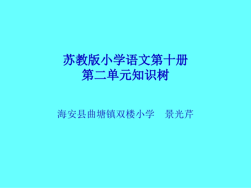 苏教版小学语文第十册第二单元知识树_第1页