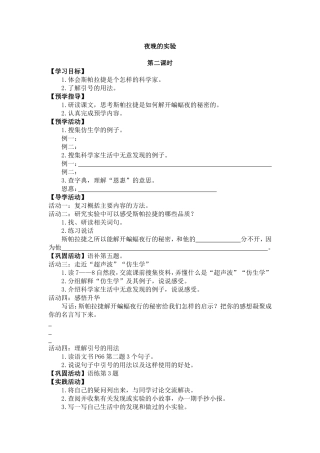 夜晚的实验导学案第二课时