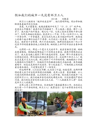 假如我们的城市一天没有环卫工4