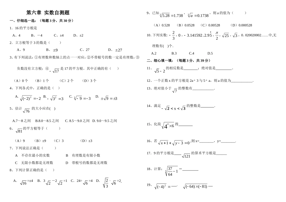 实数自测2015_第1页