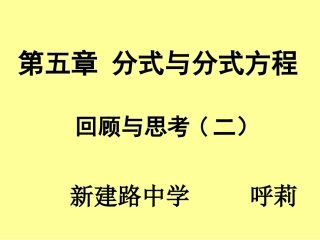 分式与分式方程回顾与思考课件11111