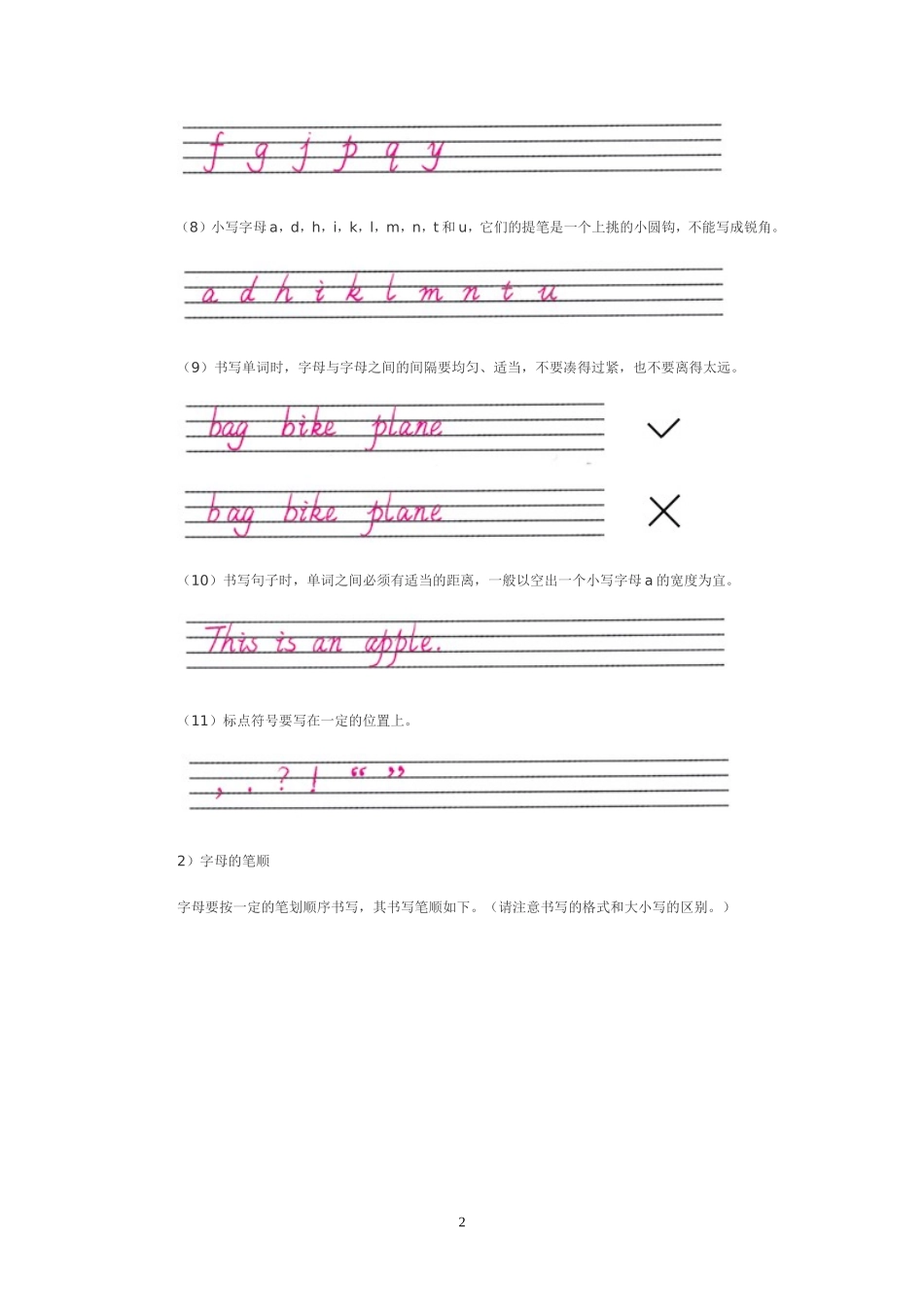 英语26个字母规范书写_第2页