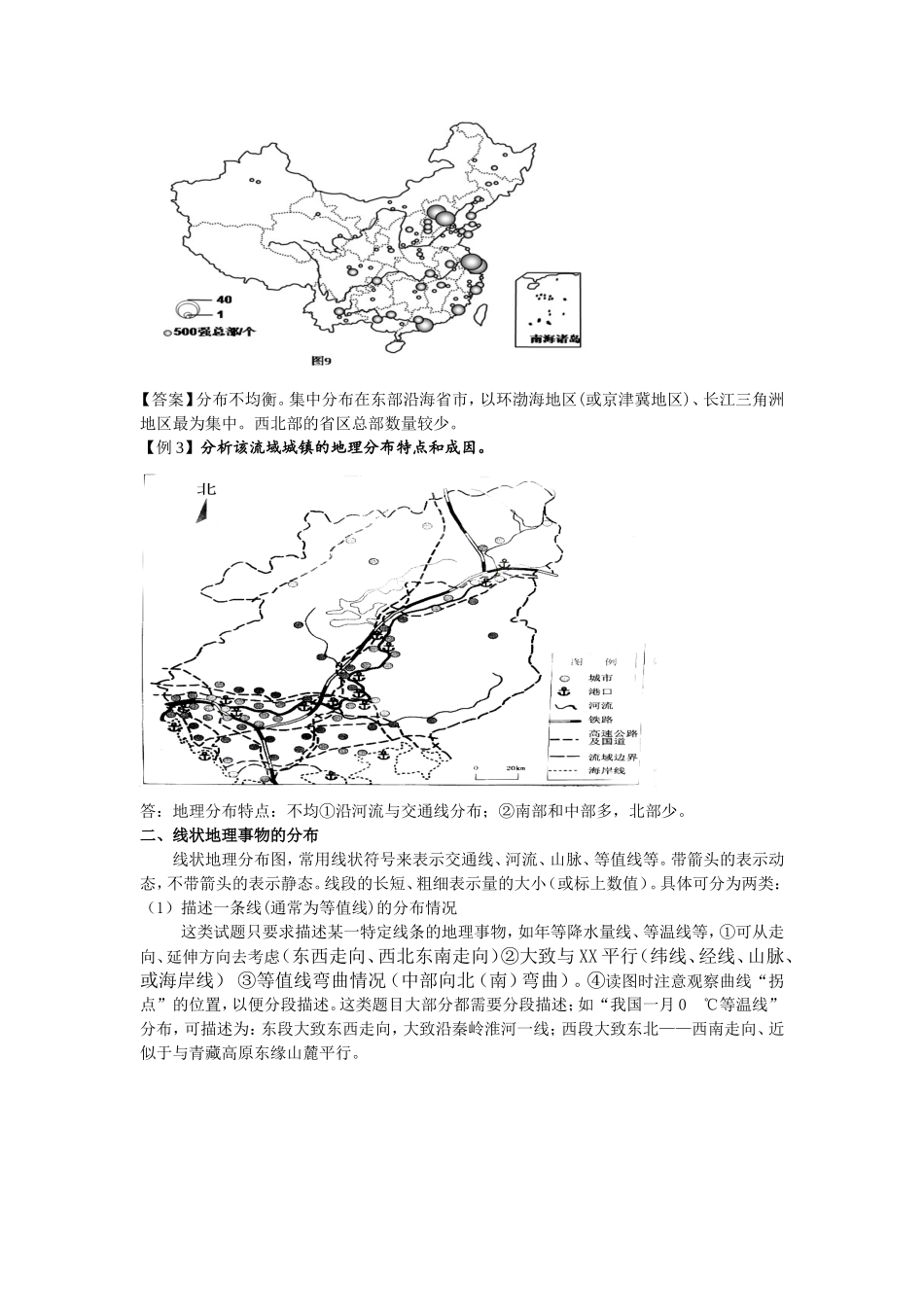 如何描述地理事物空间分布特点答题模板_第2页