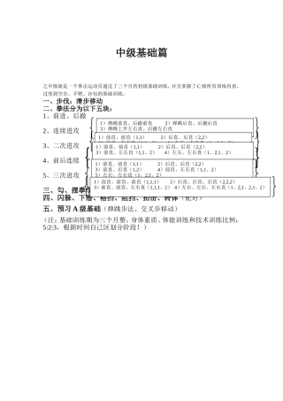 拳击训练中级基础篇