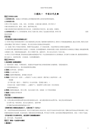 2014年陕西中考历史69个考点整理