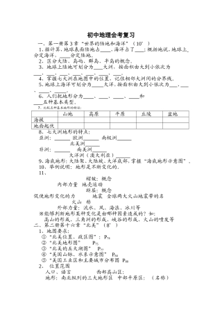 初中地理会考复习