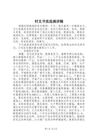 村支书竞选演讲稿范文集锦