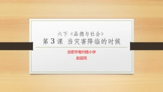 当灾害降临的时候