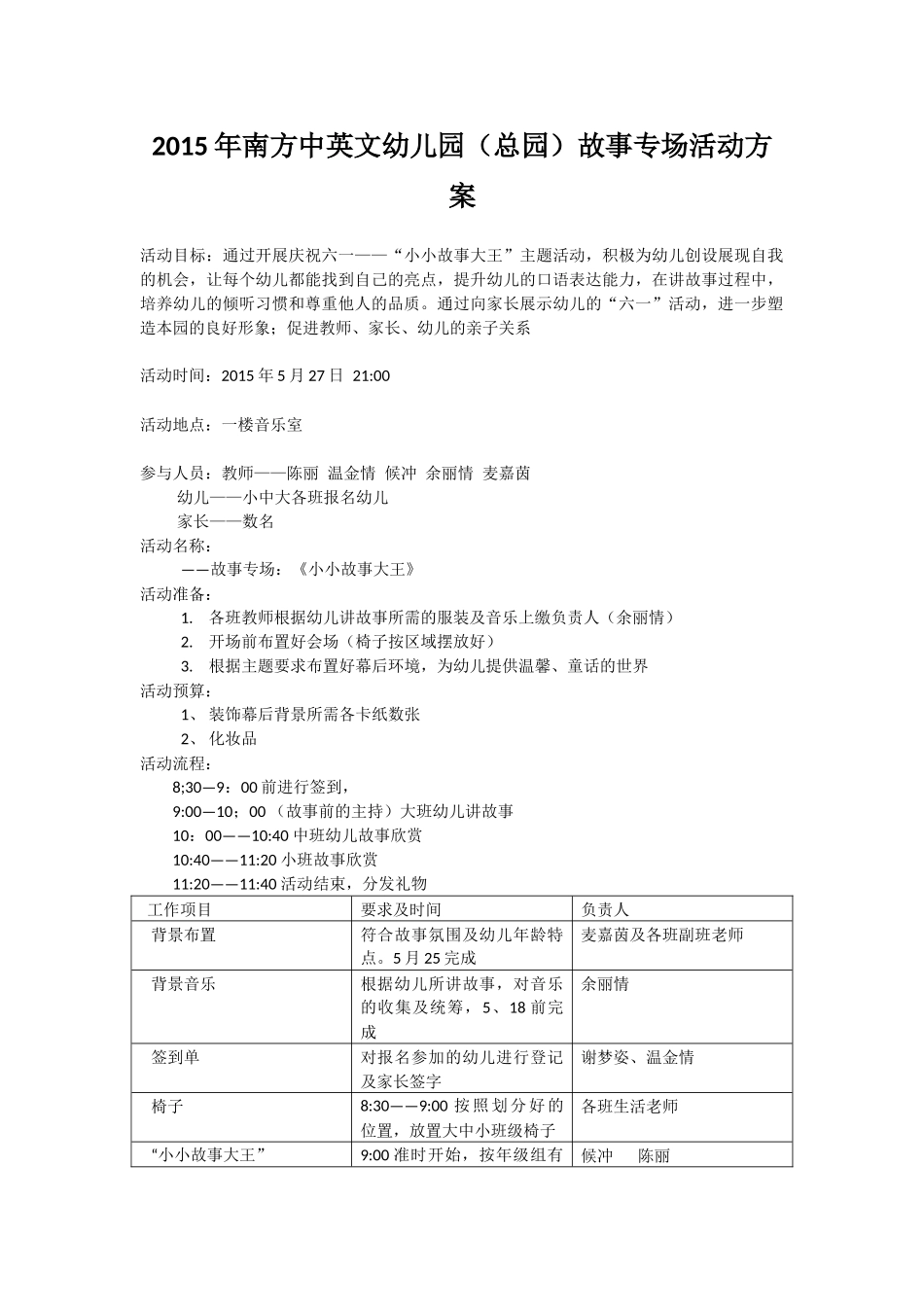六一故事专场活动策划_第1页