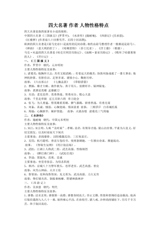 名著作者人物性格特点9