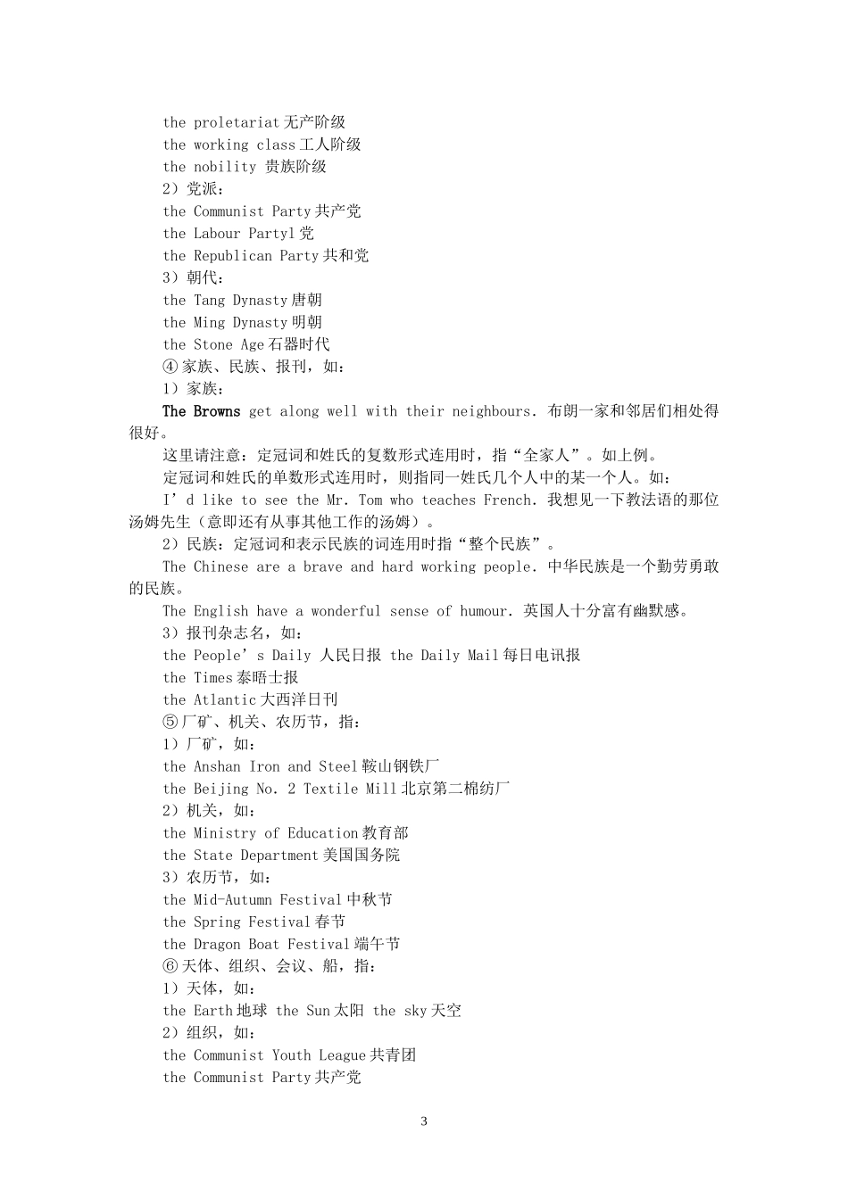 高中英语冠词用法口诀_第3页