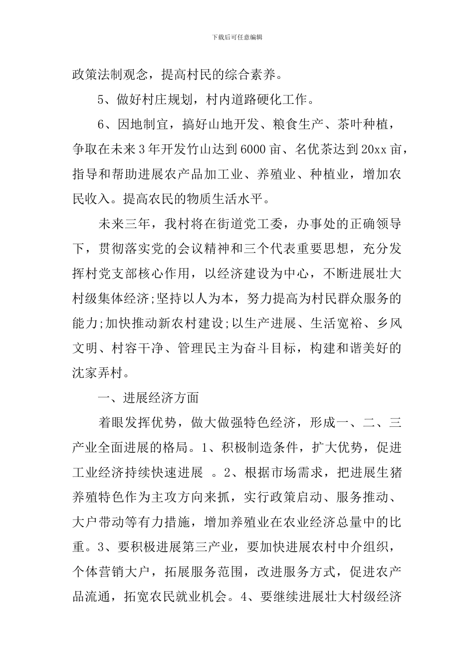 村三年工作规划6篇_第2页