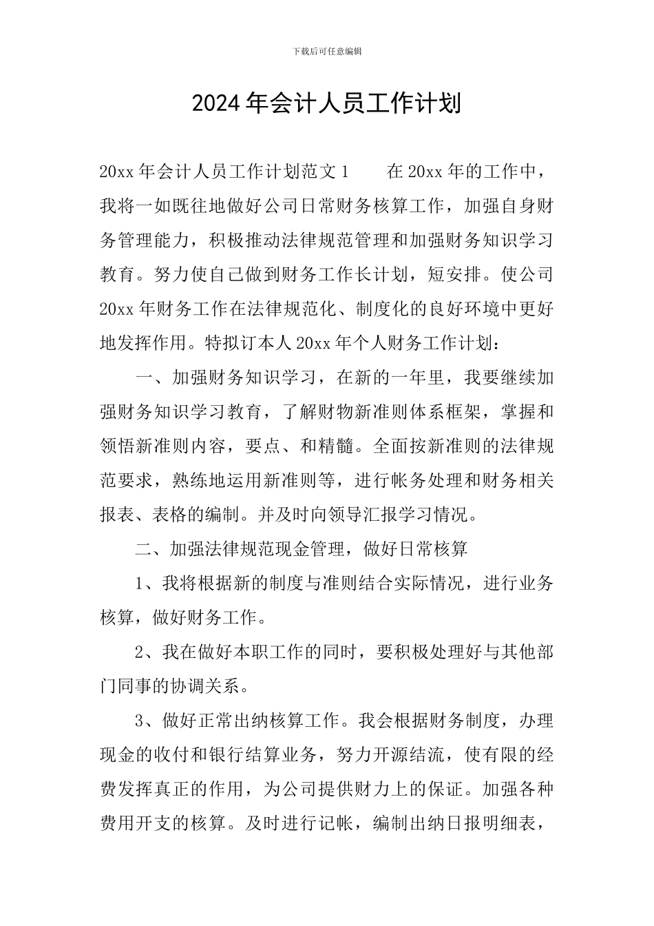 2020年会计人员工作计划_第1页