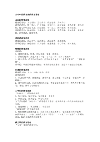 古今中外教育家的教育思想