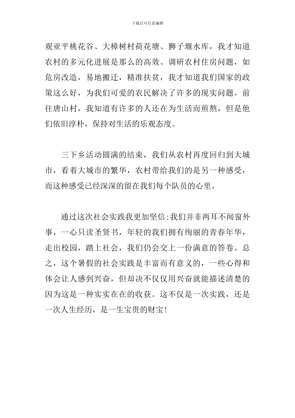 2024大学生暑期三下乡实践活动心得_第3页