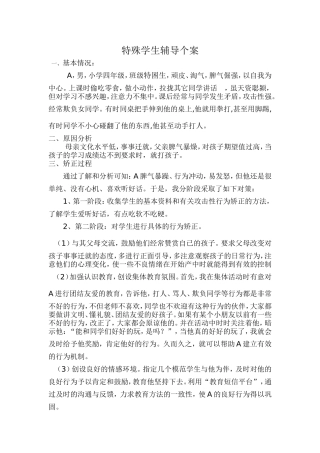 特别学生辅导案例