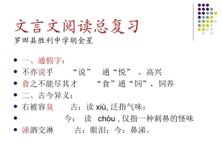文言文阅读总复习课件