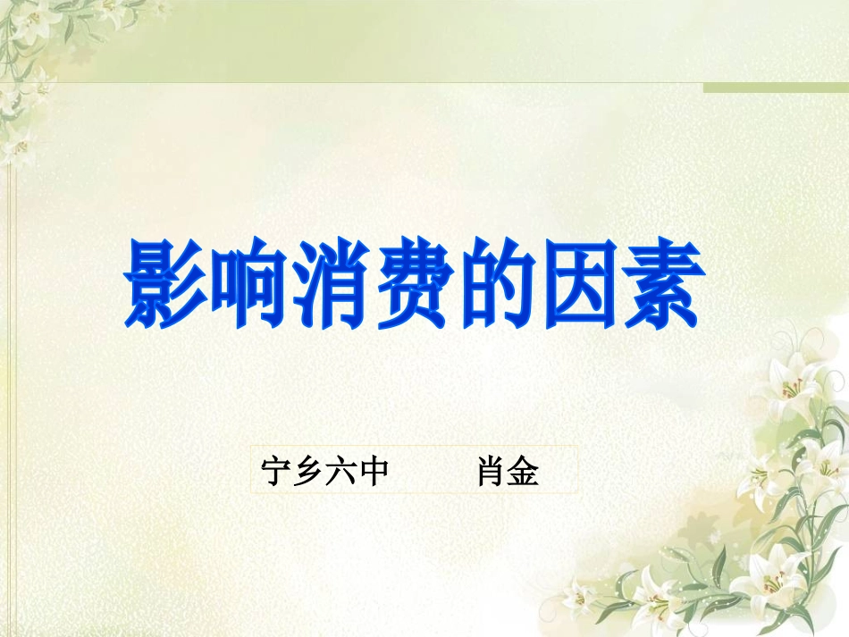 影响消费水平的因素_第1页