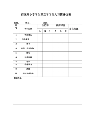 学生良好习惯评价表_2
