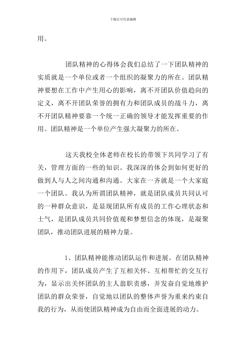 公司团队合作精神心得体会与感悟范文_第2页