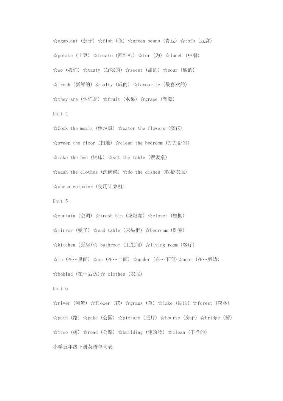 五年级上下两册英语单词表_第2页