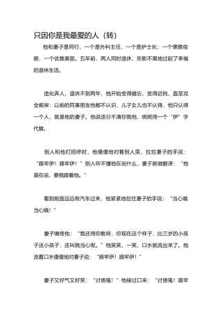 只因你是我最爱的人1