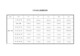 幼儿园课程表