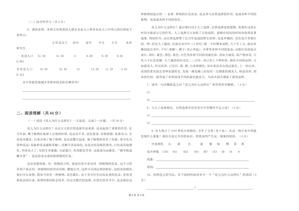 八年级下册期中试卷一20155_第2页