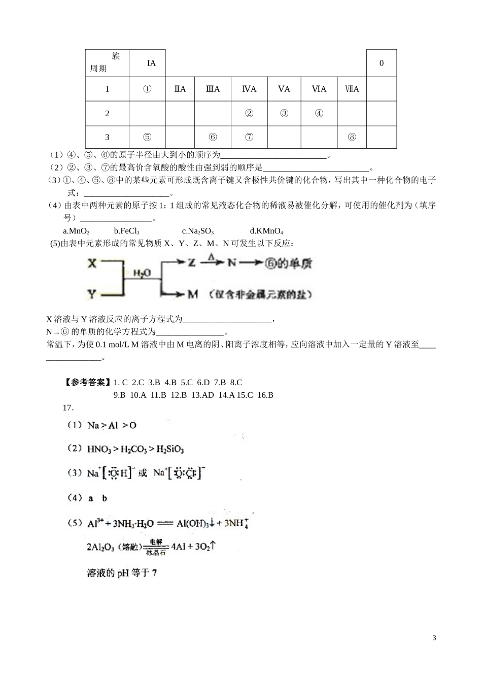 元素周期律与元素周期表考点击破_第3页