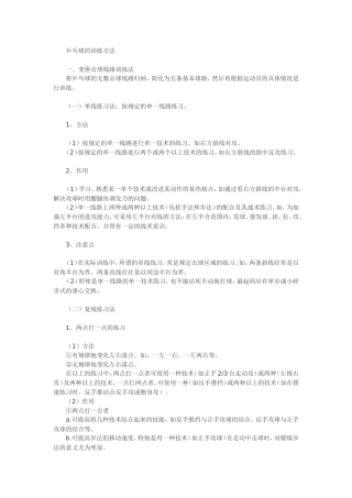 乒乓球的训练方法