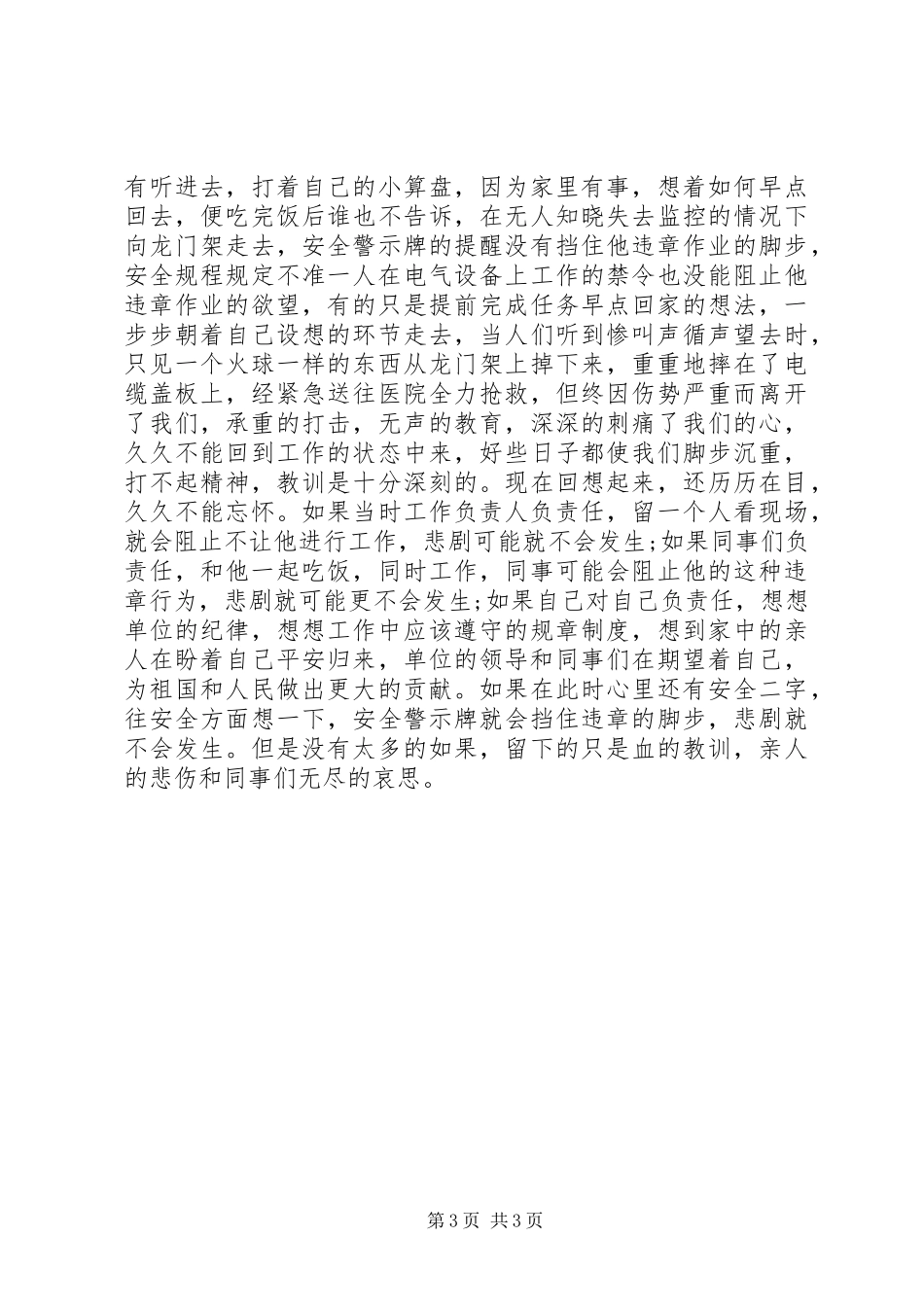 供电局生产安全演讲稿范文_第3页