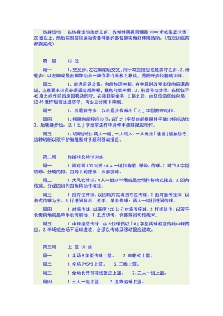 少儿篮球训练方案MicrosoftWord文档