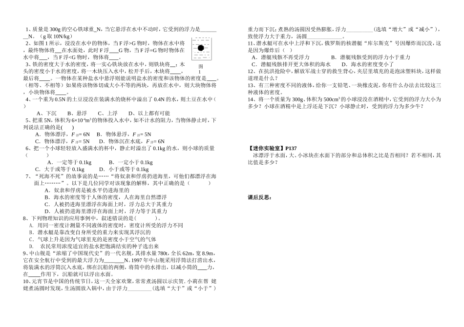 物体的沉与浮学案_第2页