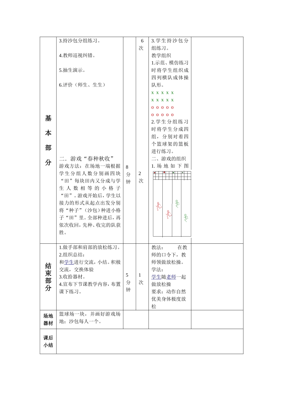 小学三年级体育教案投沙包_第2页