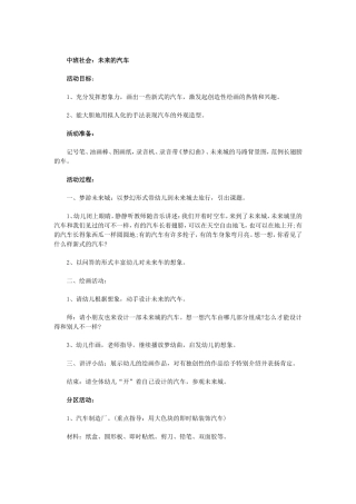 中班社会《未来的汽车》