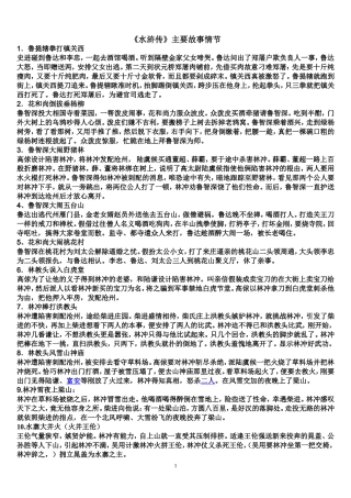 《水浒传》30个主要情节概述