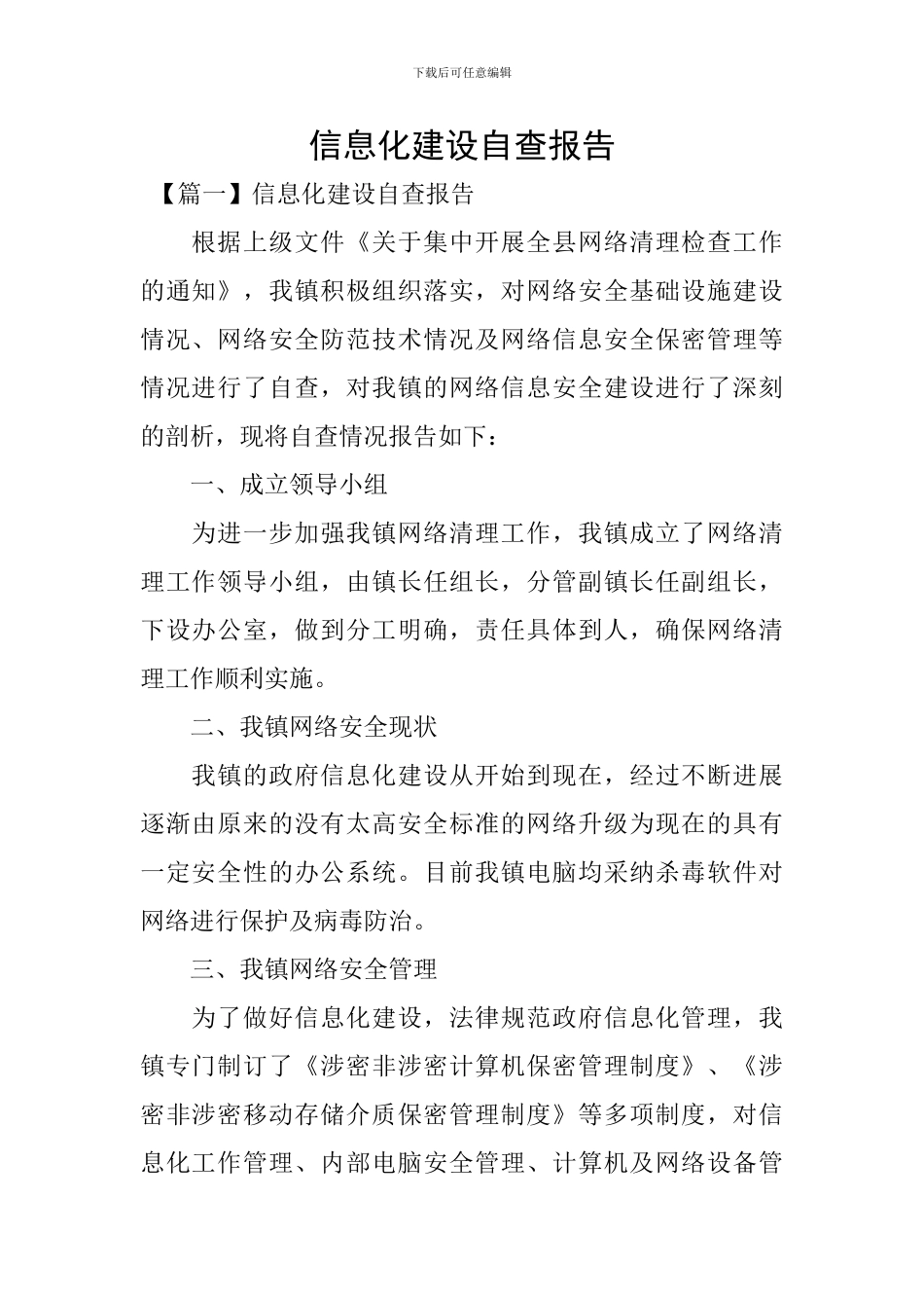 信息化建设自查报告_第1页