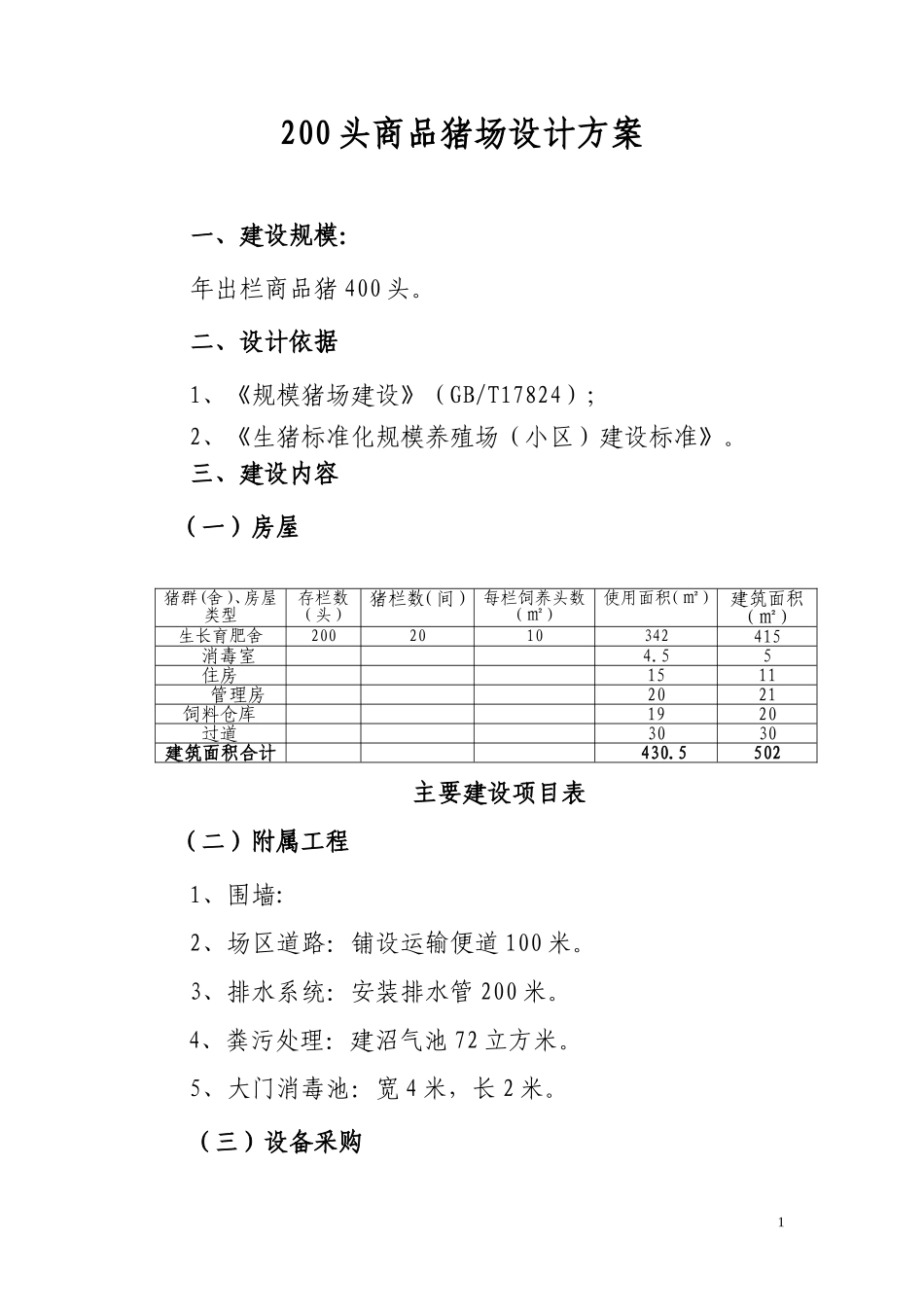 200头商品猪场设计方案_第1页
