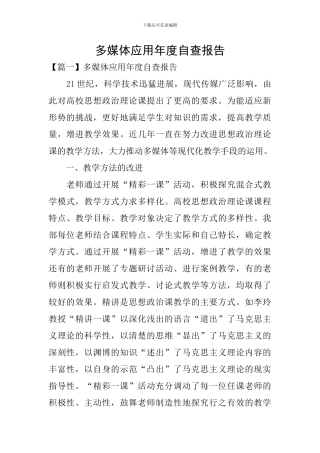 多媒体应用年度自查报告