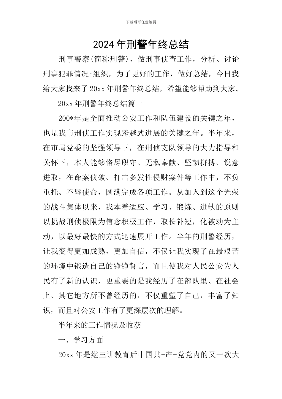 2024年刑警年终总结_第1页