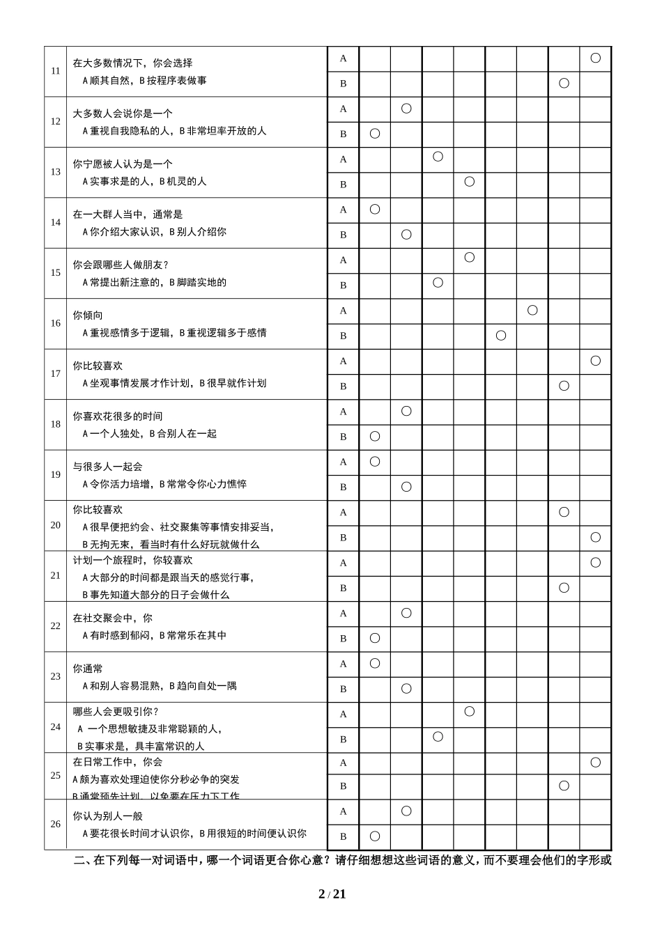 MBTI职业性格测试题及选择分析_第2页