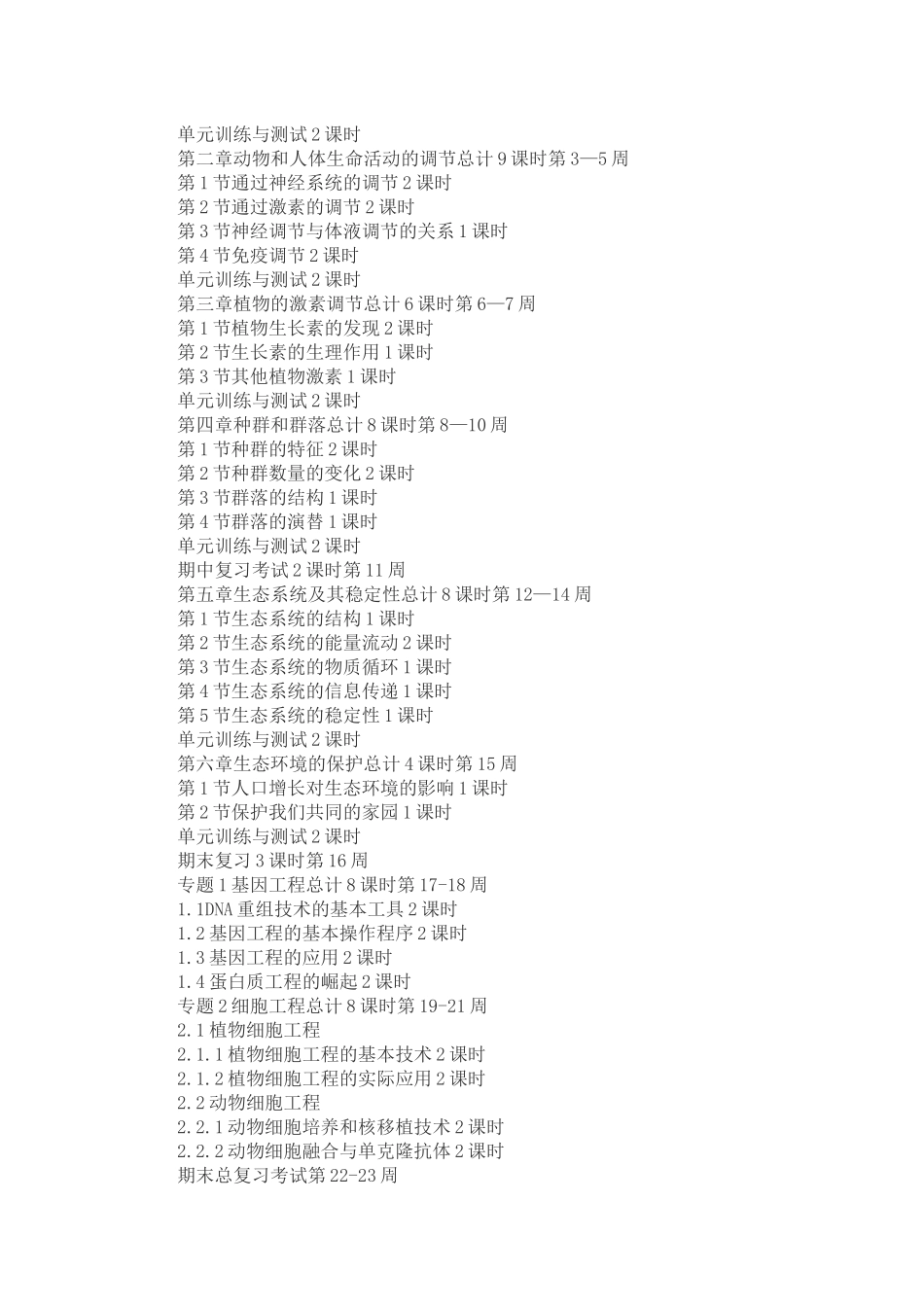 2018-2019年度-高二生物教学计划_第3页