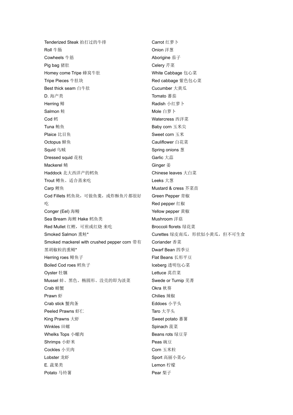 食物的英文名（全）_第3页