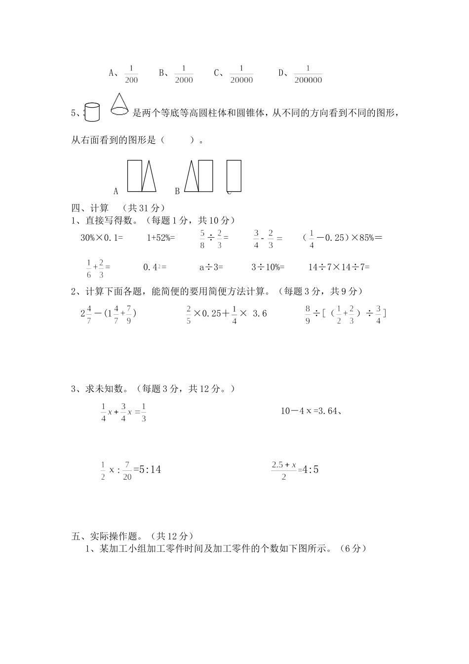 2015六年级期中试卷_第2页