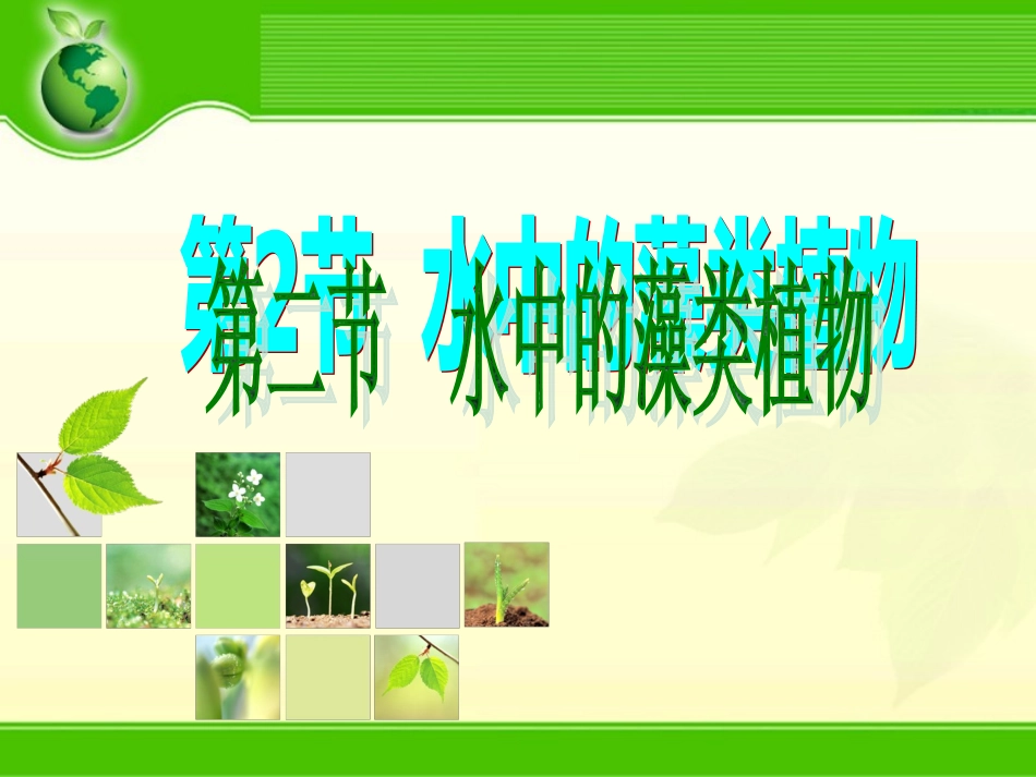 水中的藻类植物（陈玲）_第1页