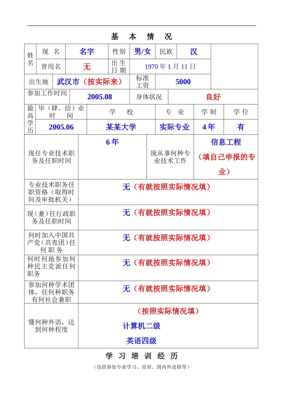 职称评审表填写样本-工程师评审表样本-中级职称评审表样本_第2页